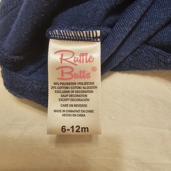 RUFFLE BUTTS NAVY TERRY TUNIC COVER-UP 6-12 months - Picture 3 of 3